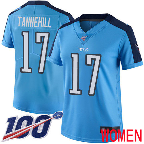 Tennessee Titans Limited Light Blue Women Ryan Tannehill Jersey NFL Football #17 100th Season Rush Vapor Untouchable->women nfl jersey->Women Jersey